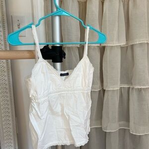 Brandy Melville White Lace Trim Top